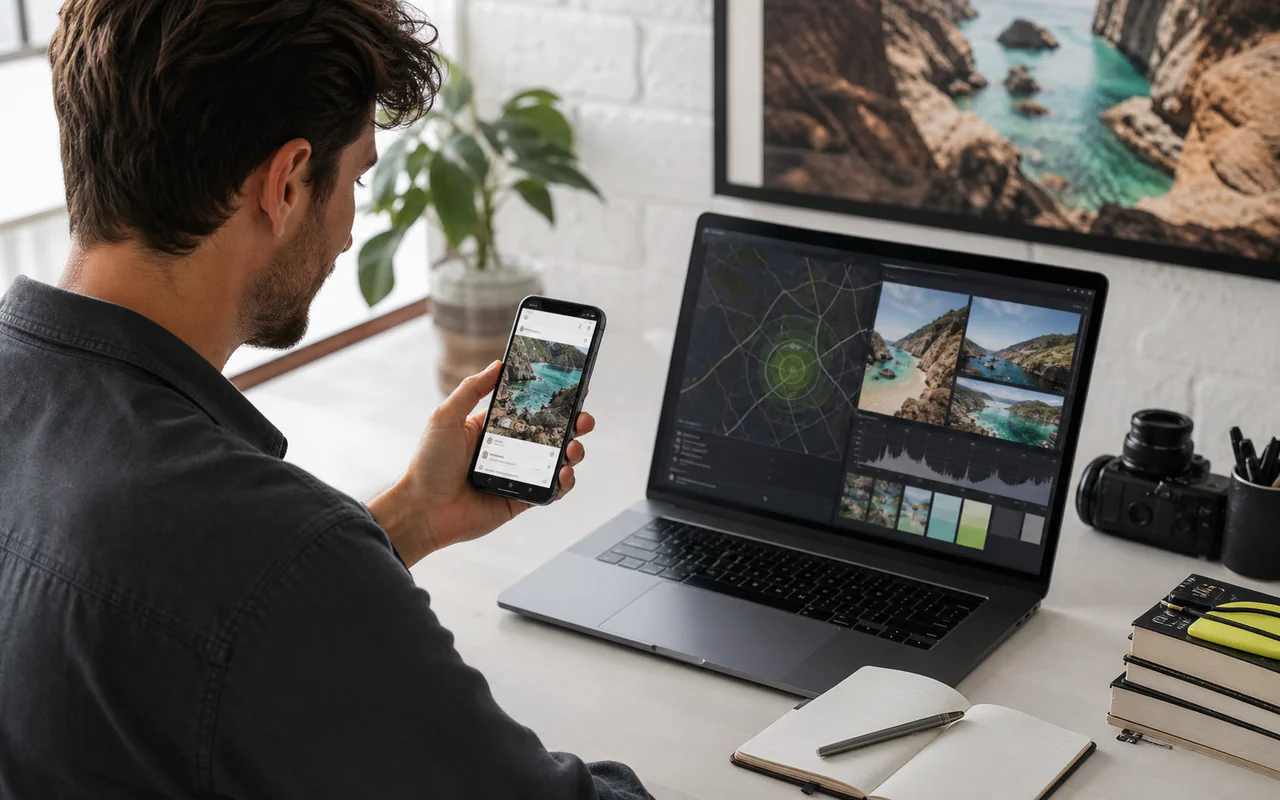 Creator researching a photo location
