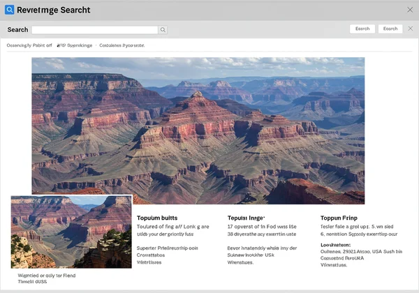 Generic reverse image search results, broad location data.