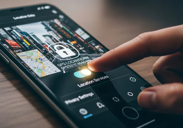 Smartphone showing privacy settings for photo location