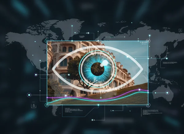 AI analyzing image for geographic features